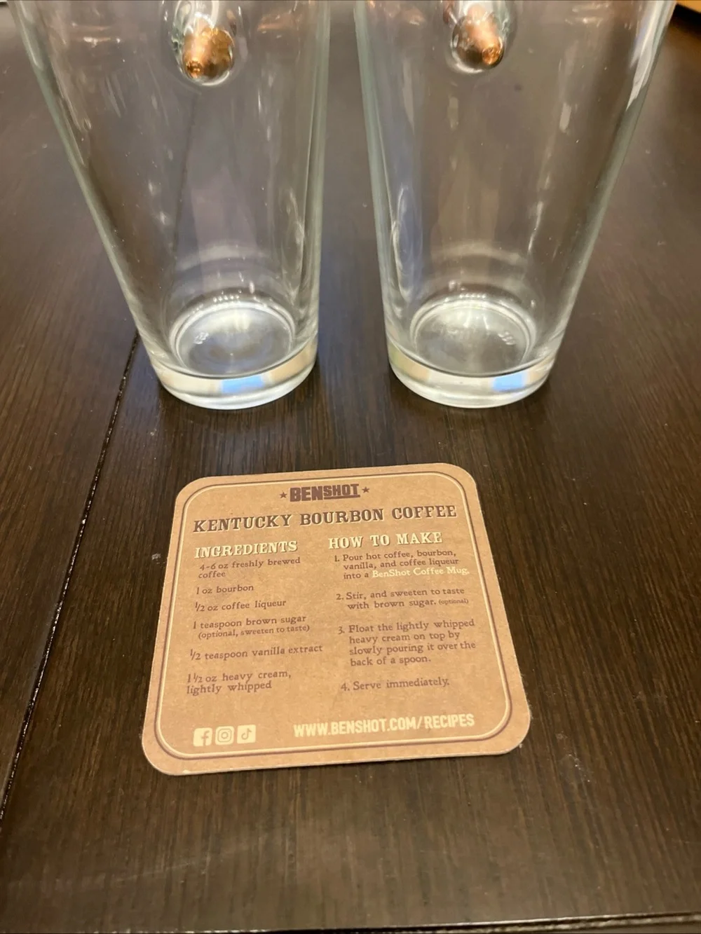 Bullet Shot Glasses Duo with Copper Bullet Detail